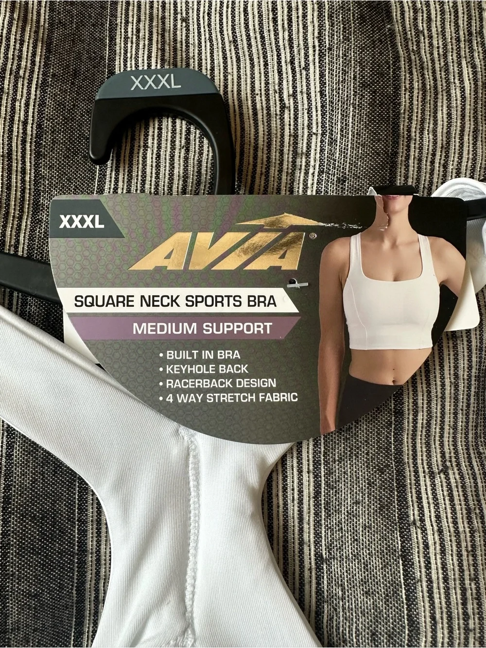 Plus Size White Racerback Sports Bra